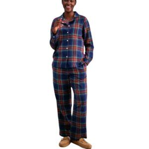 L.L.Bean Women's Scotch Plaid Flannel Pajamas Quality Cozy Pockets Size XL